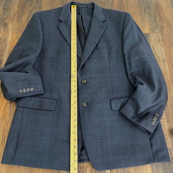 Lauren Ralph Lauren Blazer Sport Coat Jacket Pure Wool Two Button Size 43R Blue - Picture 12 of 14